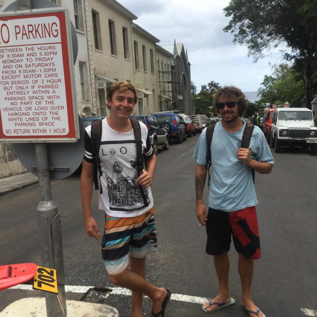 Rhys Brindley (white shirt) and Trevor Youngberg (blue shirt) - Jon Sanders 10th Circumnavigation © RPYC